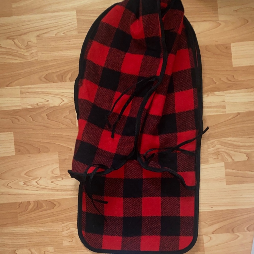 LL Bean Buff Plaid Sled Cover, NEW